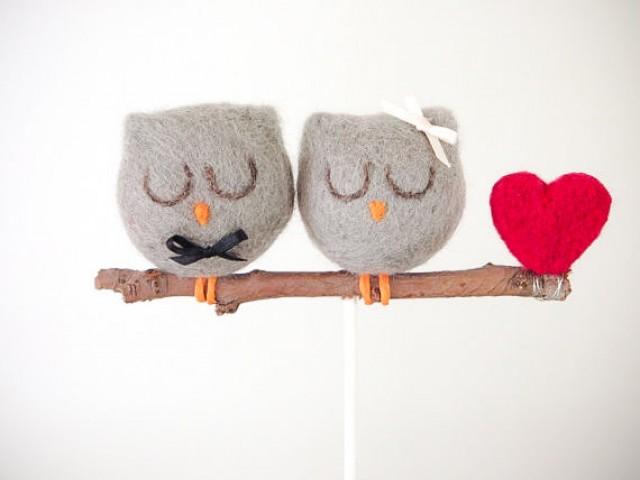 Owl Wedding Cake Topper Needle Felted Grey Bride Groom Figurine Cute Unique Rustic Woodland 2526811 Owl Wedding Cake Topper Needle Felted Grey Bride Groom Figurine Cute Unique Rustic Woodland 2526811