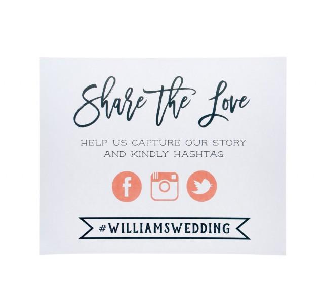 Share The Love Wedding Social Media Hashtag SVG Facebook | Etsy