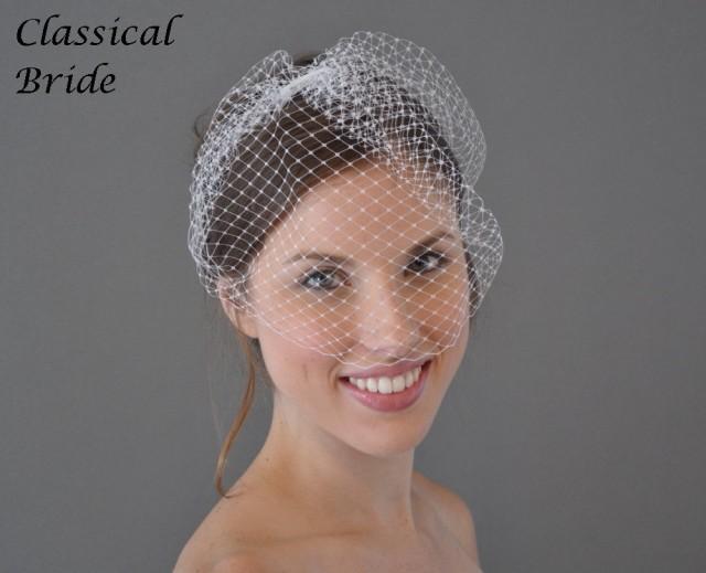 CLASSIC FRENCH BIRDCAGE Blusher 9 Inch Veil In White Or Ivory For