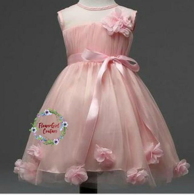 A Pretty Pink Flower Dress Perfect For Weddings,Party Or Any Special