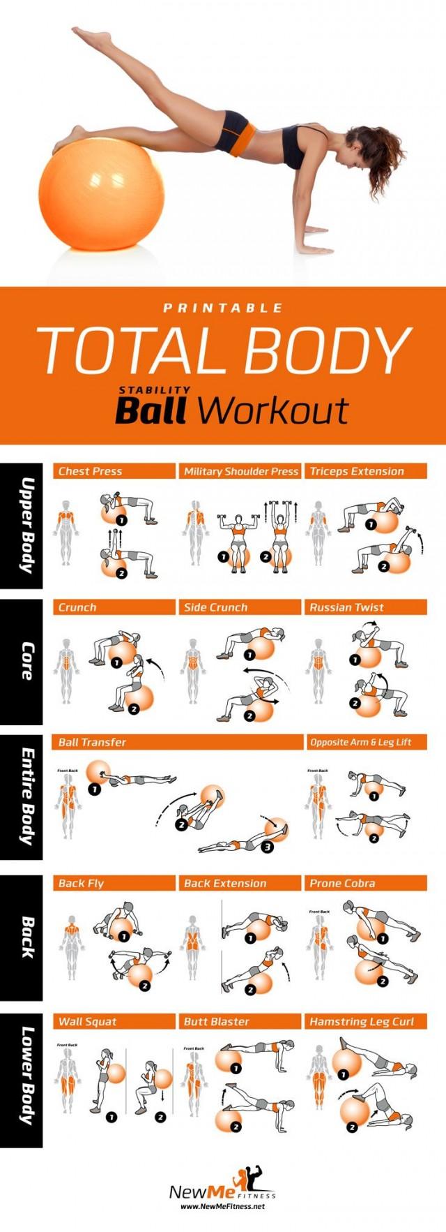 Printable Total Body Stability Ball Workout Poster 2528845 Weddbook