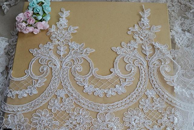 Ivory Lace Trim Floral Lace Fabric Vintage Flower Lace