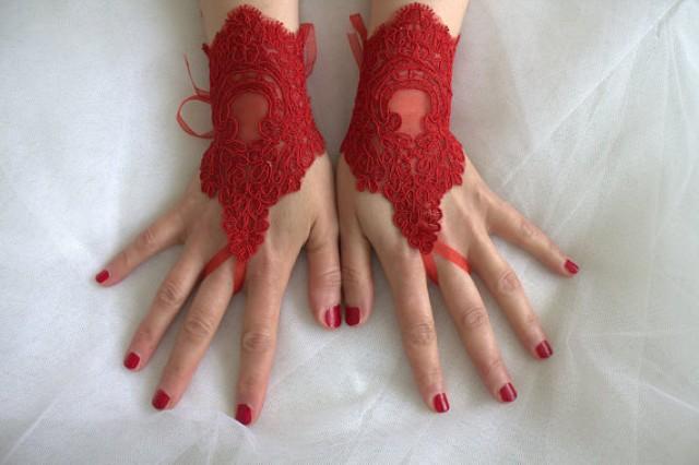 red prom gloves