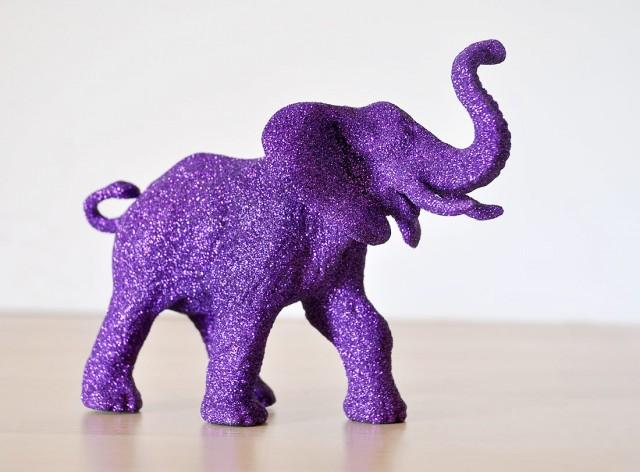 Purple Elephant Glitter Critter For Birthdays Jungle Baby Showers