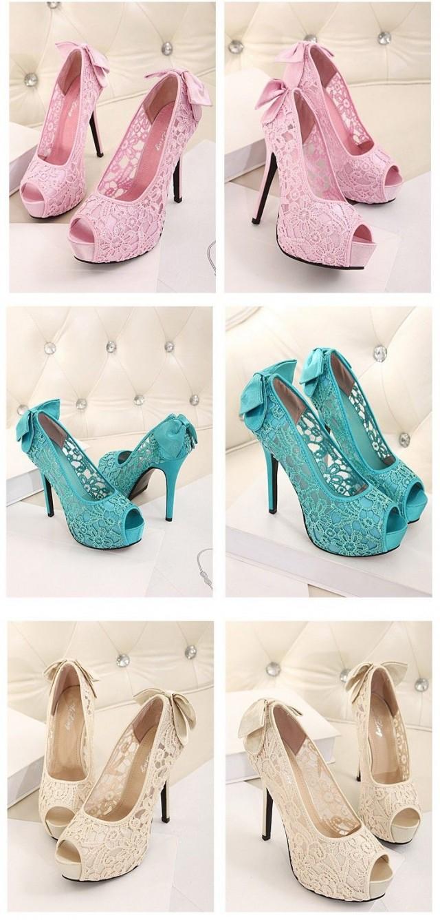 platform heels bow