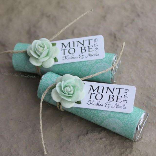 Mint Wedding Favors Set Of 24 Mint Rolls "Mint To Be" Favors With