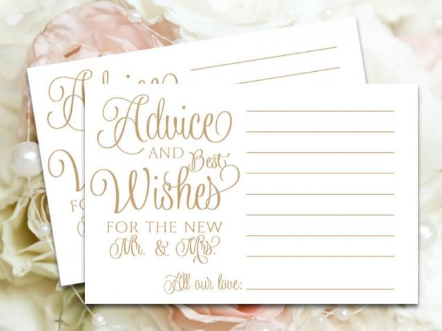Advice For The Newlyweds Cards - 4 X 6 - DIY Printable Cards In "3 ...