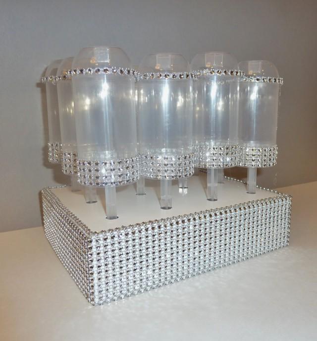 Cake Push Pop Stand Wedding Confetti Popper Display Holder Bling Faux