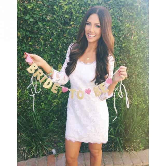 BRIDE TO BE Banner for Wedding Bridal Shower and Bachelorette Party Decorations and Photo Prop