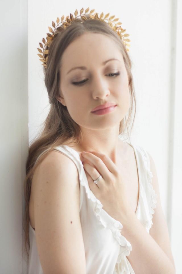 Anastazja Vine Halo, Gold Tiara, Leaf Halo, Gold Leaf Headpiece, Leaf