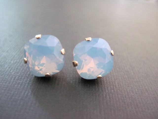 Blue Opal Crystal Earrings Swarovski Crystal Studs Swarovski Earrings