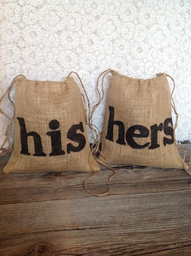 His And Hers Dollar Dance Bags, Gift For Couple, Burlap Wedding