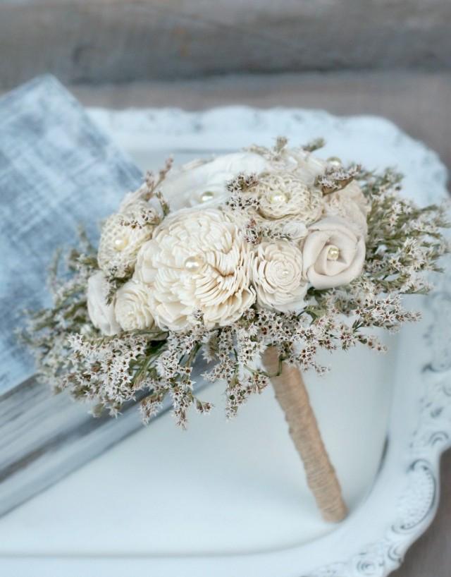 Sola Flower Bouquet, Cream Sola Flowers, Ivory Sola Wood, Wildflower
