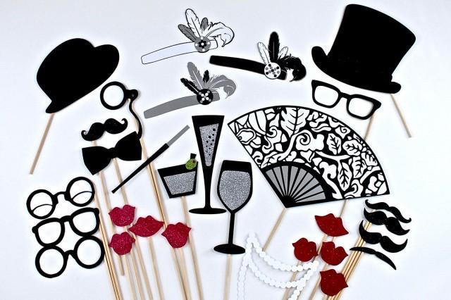 S Photo Booth Props S Great Gatsby Inspired Wedding Photobooth