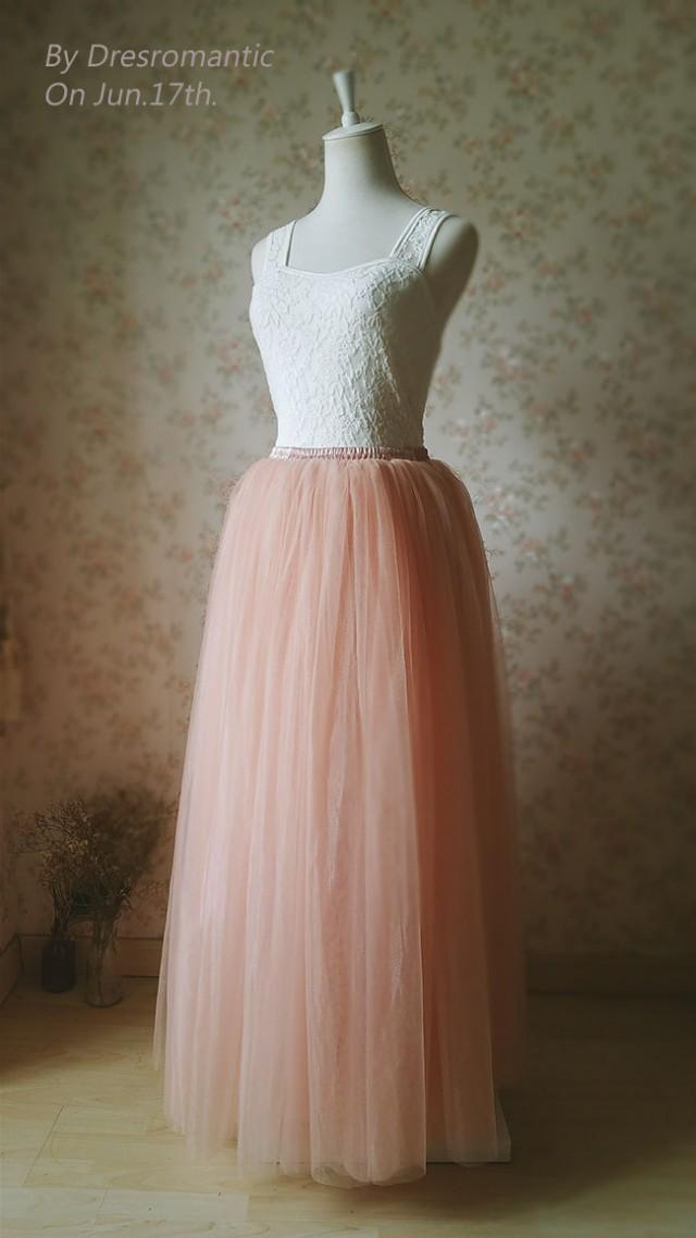 2016 Mature Blush Tulle Skirt Floor Length Tulle Skirt Maxi Skirt Wedding Skirt Bridesmaid 