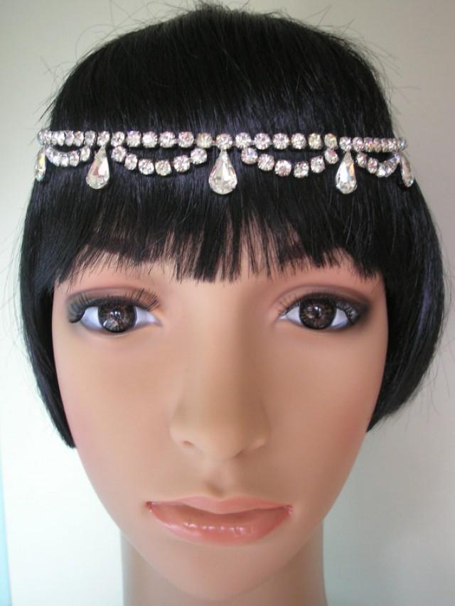 Rhinestone Headpiece Art Deco Headpiece Great Gatsby Crystal Headband