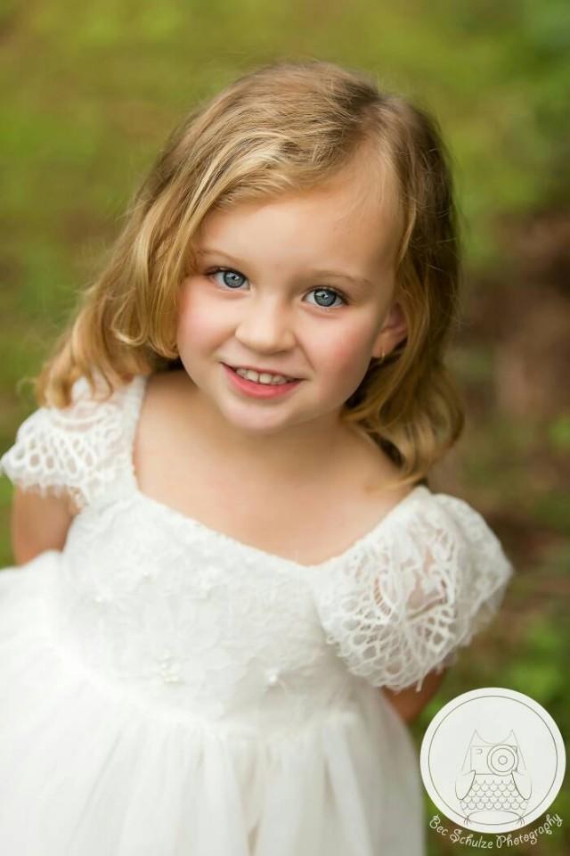 little girl white boho dress