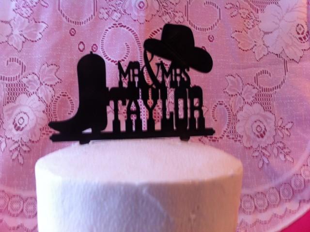 Western Wedding Cake Topper Hat And Boot Cake Cowboy Cake