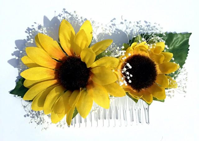 Sunflower Hair Clip Sunflower Hair Comb Sunflower Wedding Daisy Hair