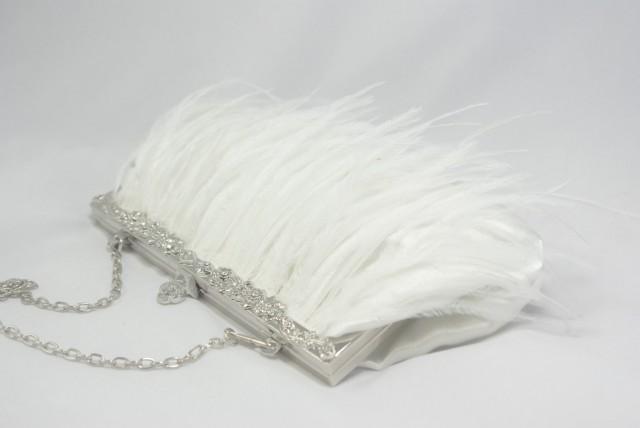ostrich feather clutch bag