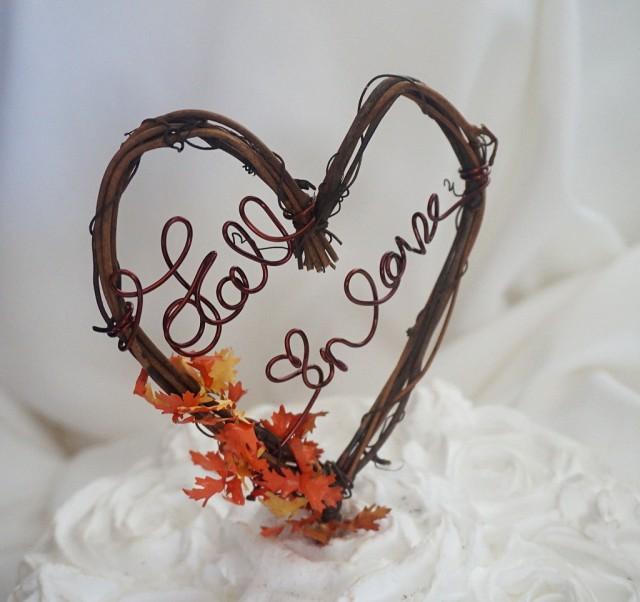 Rustic Vine Cake Topper Fall In Love Wedding Decor 2537405