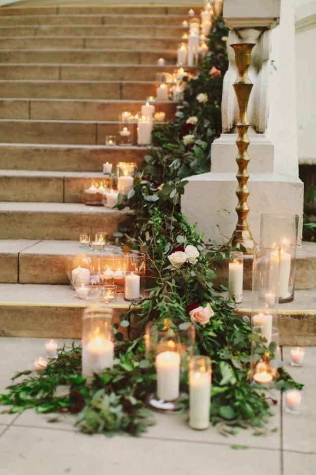 Ceremony Garland And Candles On Stairs 2538229 Weddbook