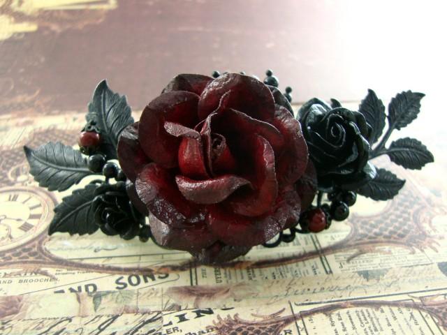 black flower accessories