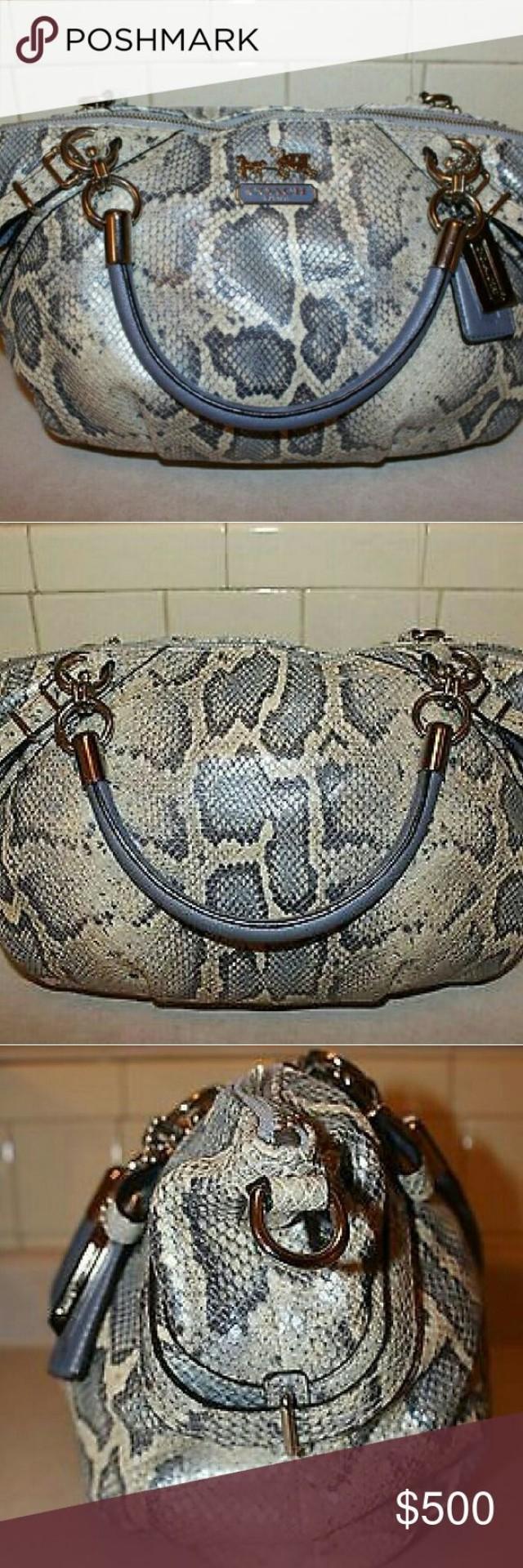 coach python embossed leather