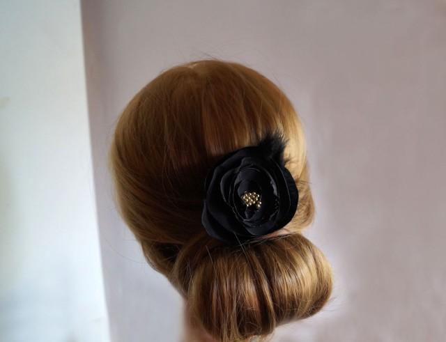 Woman S Hair Clip Black Accessory Wedding Accessory Wedding