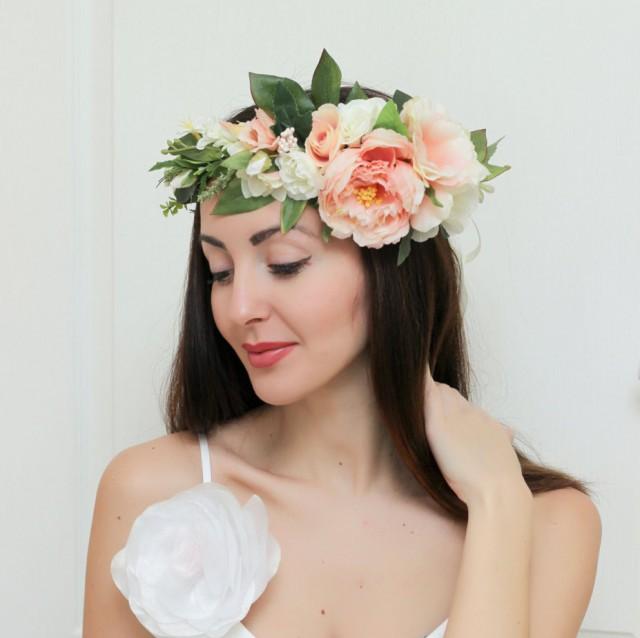 Bridal Floral Crown Summer Flower Crown Wedding Floral Crown Rose Flower Crown Flower Head