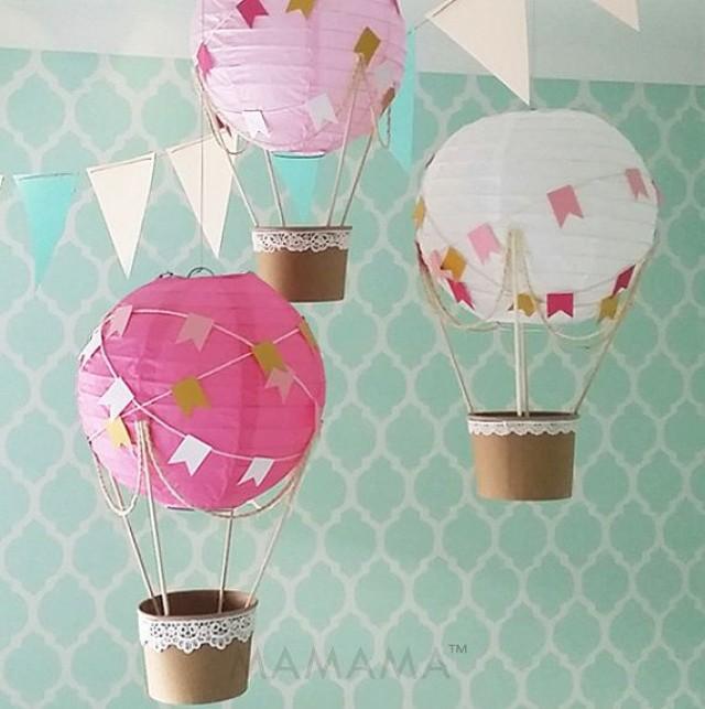 Whimsical Hot Air Balloon Decoration Diy Kit Hot Pink And Gold