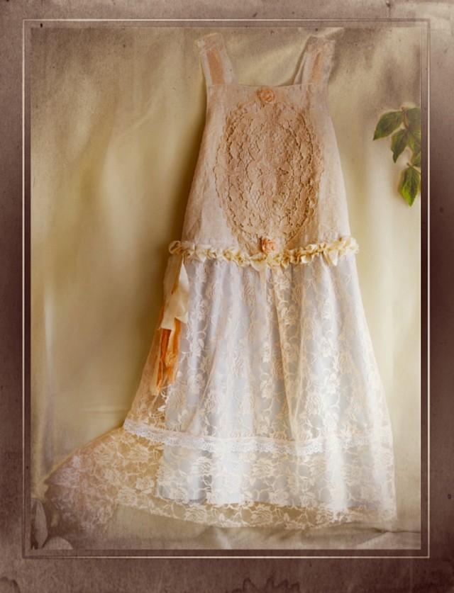 linen and lace wedding dress