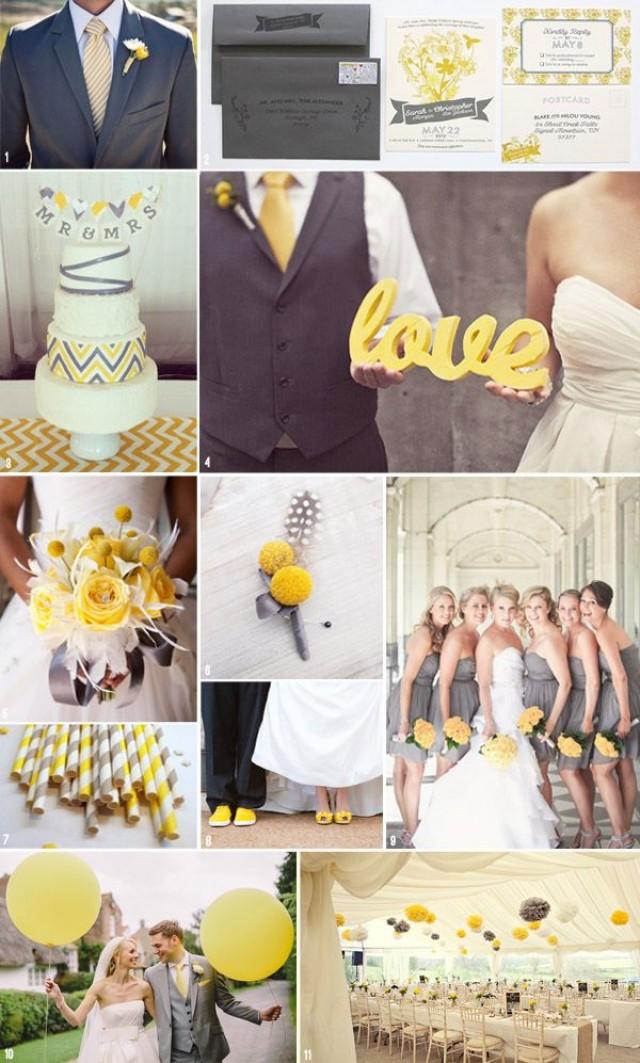 Cheerful And Elegant Yellow And Grey Mood Board 2539550 Weddbook