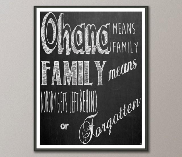 Ohana Means Family Art Print Family Ohana Sign Family Quote