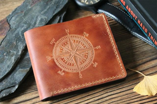 engraved leather wallet for husband