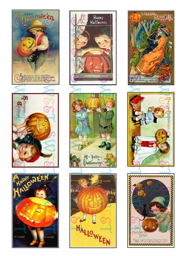 Edible Vintage Halloween Cookie Toppers, Set 1 Wafer Paper Or