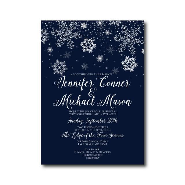 Winter Wedding Invitation Winter Snowflakes Winter Wedding Winter Wedding Invitation Winter Snowflakes Winter Wedding