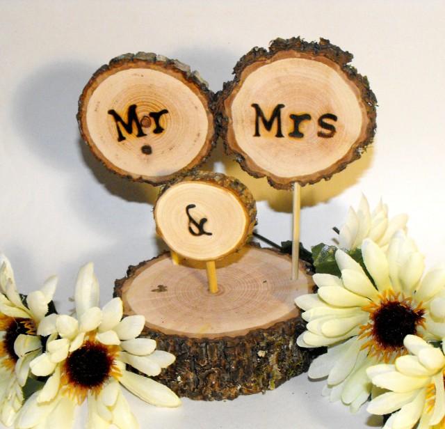 Rustic Wood Wedding Cake Topper Fall Wedding Cake Decoration Tree