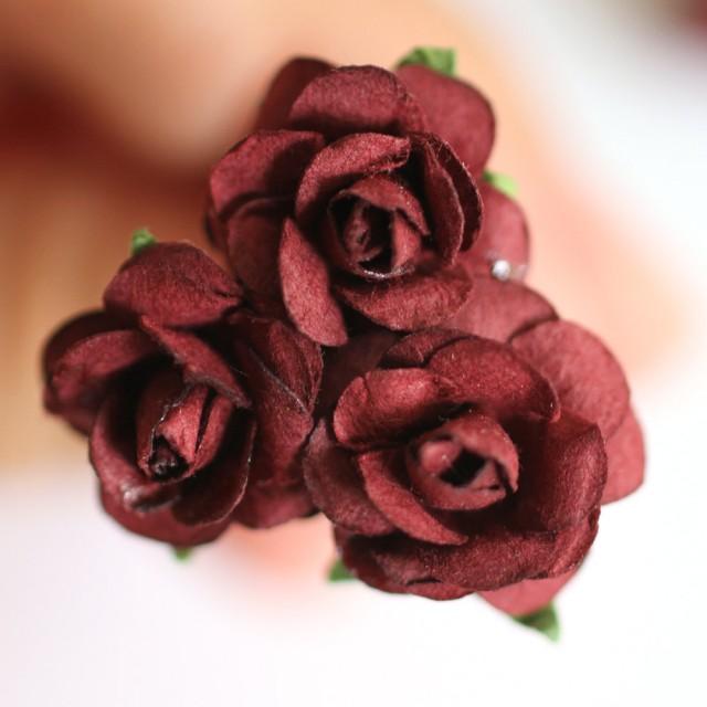 Burgundy Rose, Bridal Hair Accessories, Wedding Hair Flower, Bridesmaid Hair Accessories