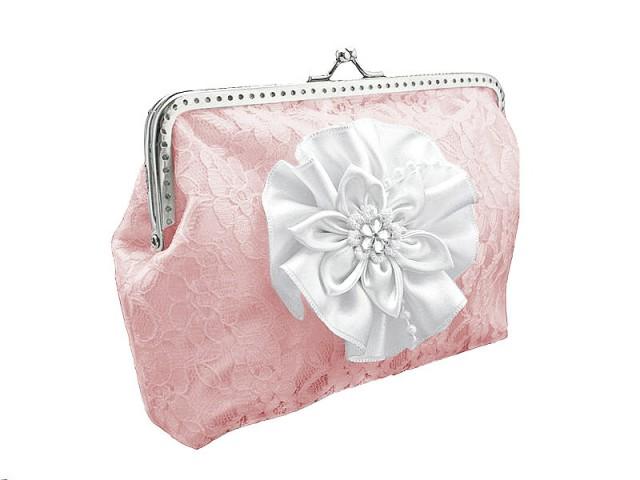 pink bridal purse