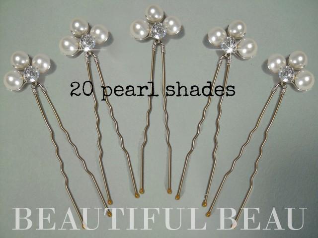 pearl and diamante hair pins