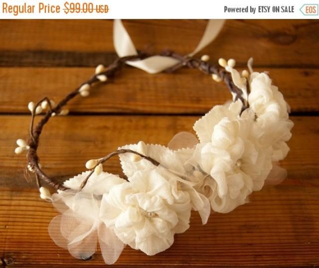 SHOP CLOSING SALE Bridal Flower Crown Boho Wedding Hair Wreath Floral