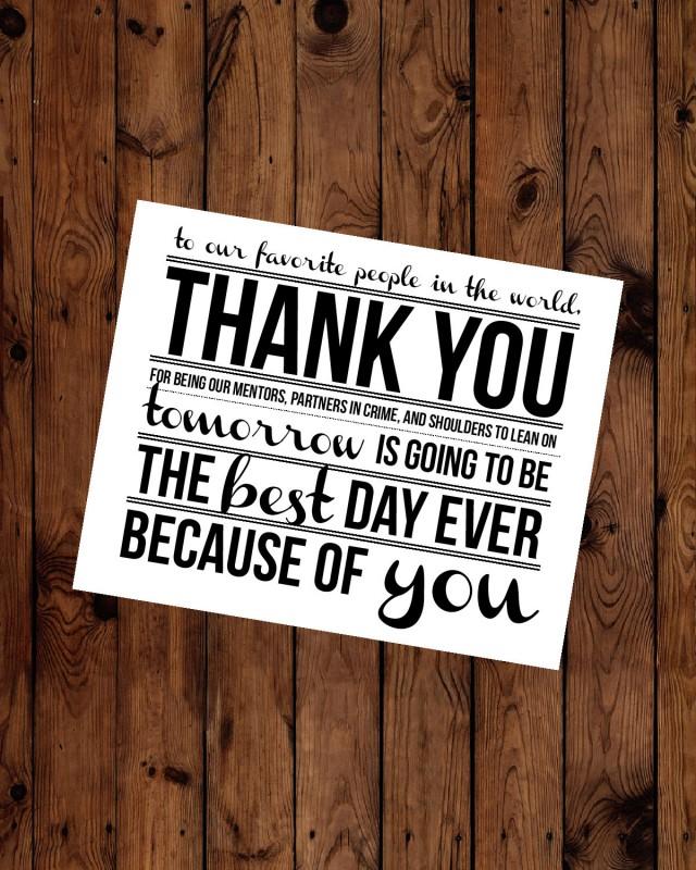 Rehearsal Dinner Thank You Place Card Printable Instant Download