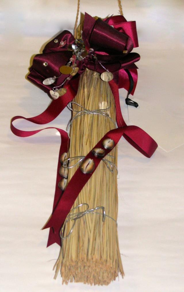 African American Wedding Broom Double Bow With Diamonds 2545861