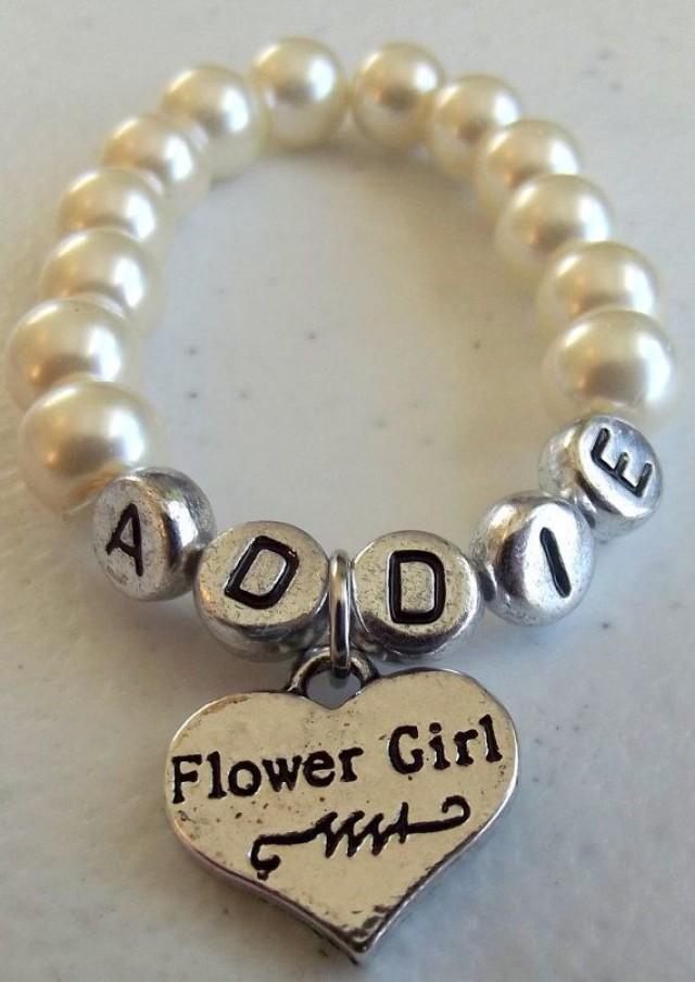 Flower Girl Bracelet, Wedding Jewelry, Pearl Bracelet, Children's
