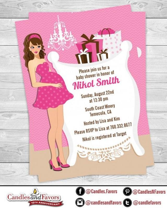 Modern Mommy It S A Girl Baby Shower Invitation Caucasian Or