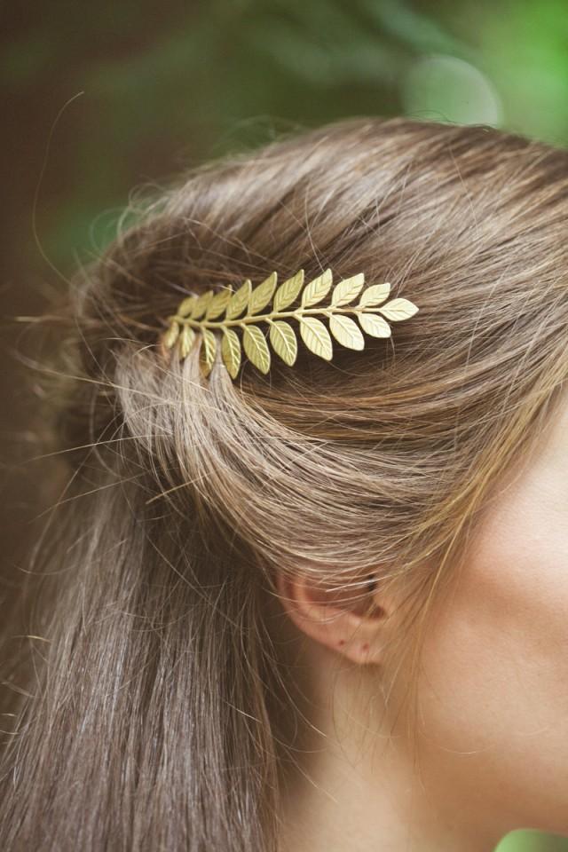 Gold Laurel Leaf Hair Clip Laurel Leaf Hair Pin Laurel Leaf Bobby Pin