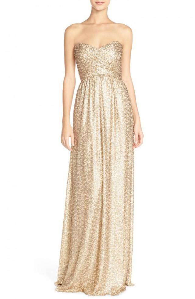 amsale sequined tulle gown