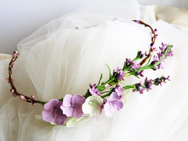 Lavender Flower Crown, Bridal Flower Crown, Wedding Flower Crown