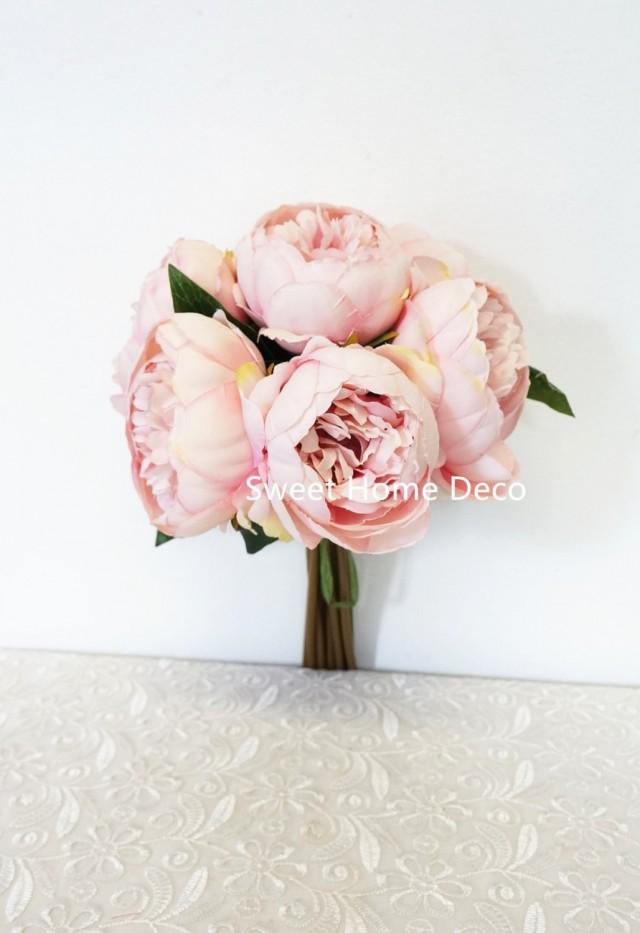 JennysFloweShop 11'' Silk Peony Artificial Flower Bouquet Wedding/Home ...